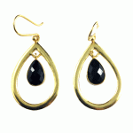 Tear & Gem Earrings - black-onyx