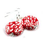Red & White - hook-earring-iran-pattern