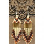 Orange & Cream & Brown - earrings