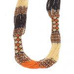 Orange & Cream & Brown - rope-necklace
