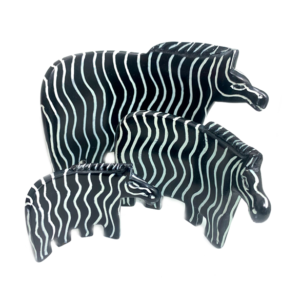 Kisii Stone Zebras - Set of 3 - Image 2