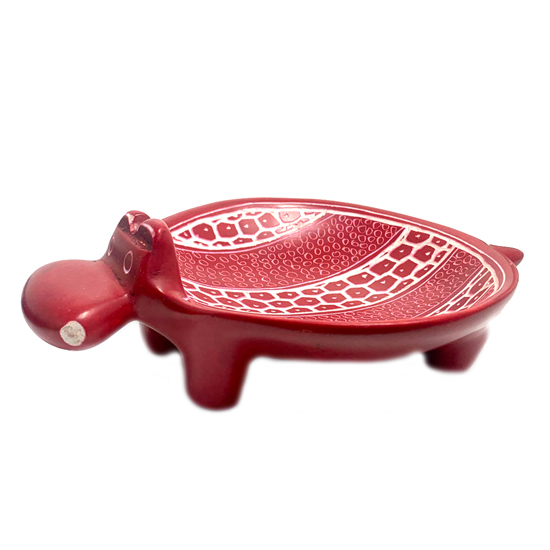 Red Tribal Hippo Bowl Small