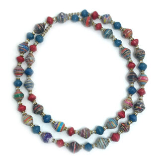 Blue Paper Necklace