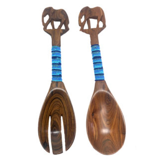 Blues Elephant Rosewood Salad Servers