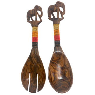 Sunset Elephant Rosewood Salad Servers