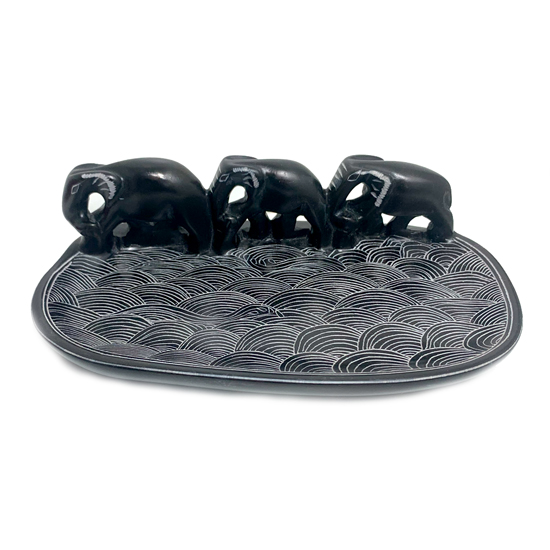Lrg Black Elephant Soap Dish